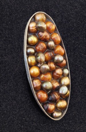 BROCHE UTS OVAL PERLAS BRONCE