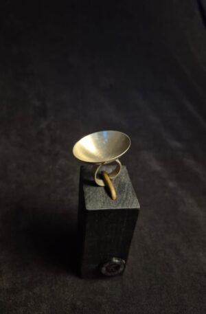 ANILLO ALPACA MEDIA  ESFERA HALF CONC