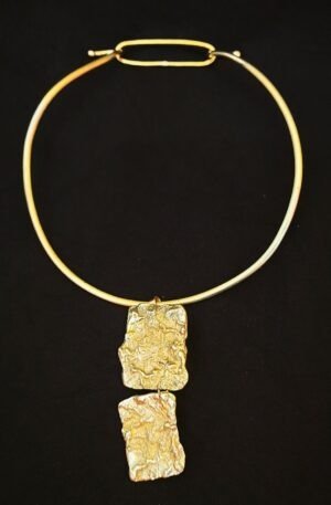 Lira en bronce, gargantilla rígida combinable con Korallina y Aros Nima