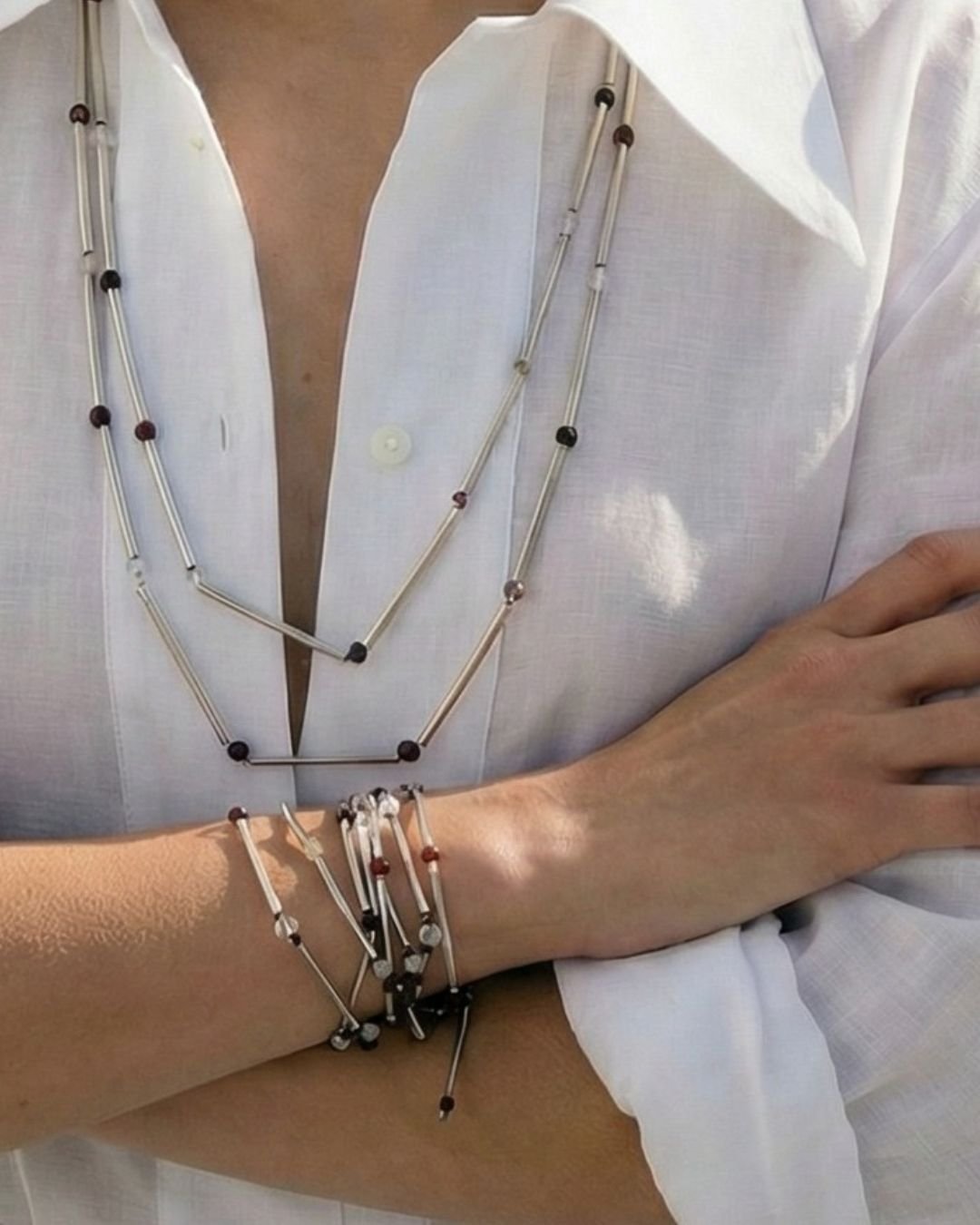 CAGPSTLgo COLLAR TUBOS PLATA 925 Y PIEDRAS LARGO 01