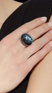 ANILLO POWERSTONE TURQUESA CON PIRITA