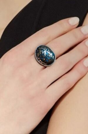 ANILLO POWERSTONE TURQUESA CON PIRITA
