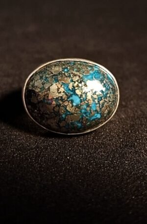 ANILLO POWERSTONE TURQUESA CON PIRITA